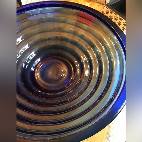 NWOT Beautiful Royal Blue Crystal Bowl - Picture 2 of 6